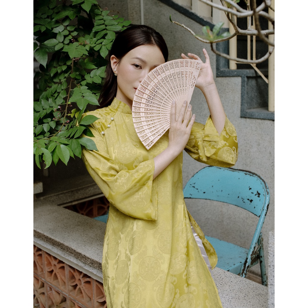 Áo Dài Gấm Lụa Thọ Dơi Cao Cấp Nora Sang Trọng Dáng Suông Tay Rộng Nora Couture