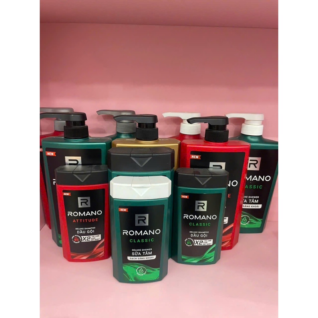 CHAI Dầu Gội ROMANO , CHAI Tắm gội Romano 2in1 NAM TÍNH, CHAI Sữa Tắm ROMANO