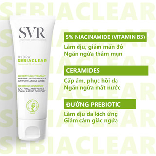 Kem dưỡng ẩm phục hồi cho da dầu mụn SVR Sebiaclear Hydra 40ml