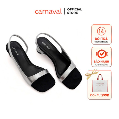 Giày Cao Gót Nữ Carnaval Gót Tròn 3cm Siêu Xinh Mui Vuông Thiết Kế Quai Độc Đáo - VS101