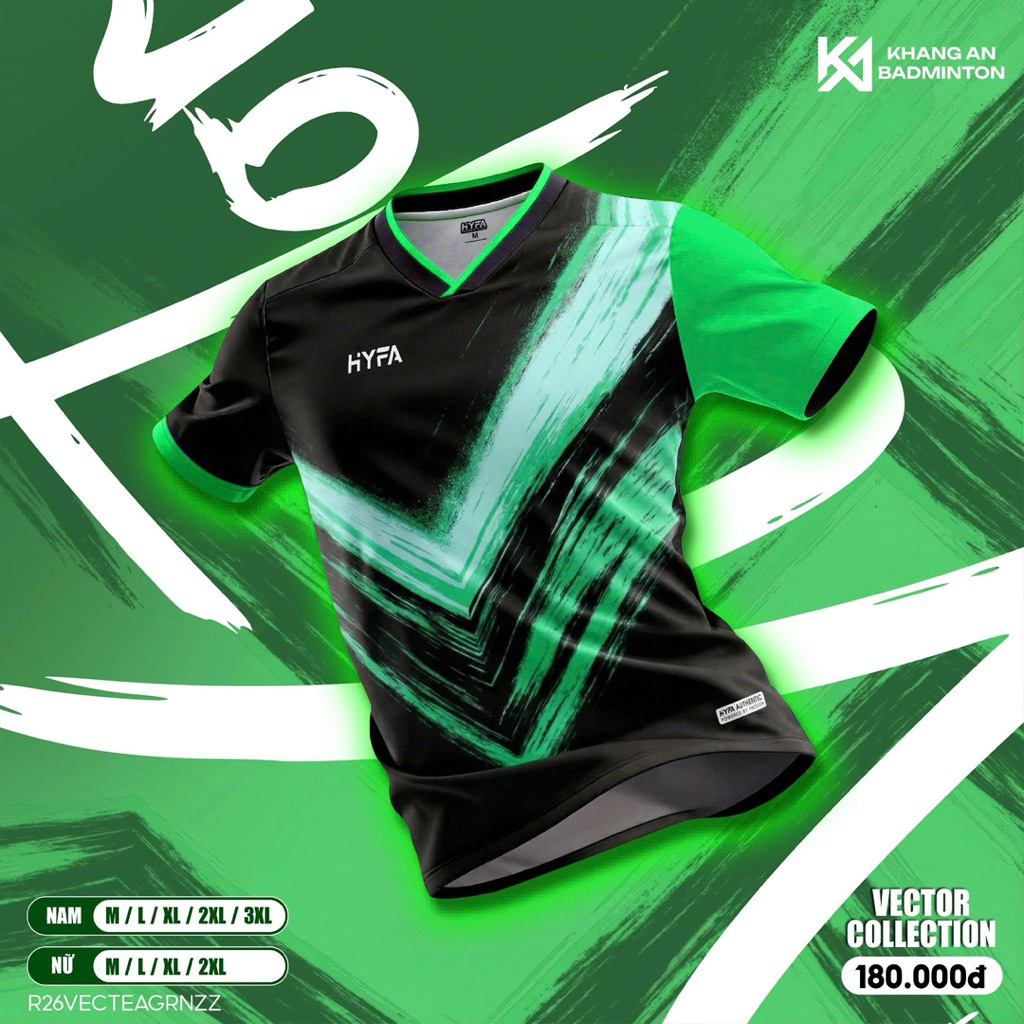 Áo Hyfa vector,áo cầu lông,pickleball,bóng chuyền,chạy bộ,áo chính hãng