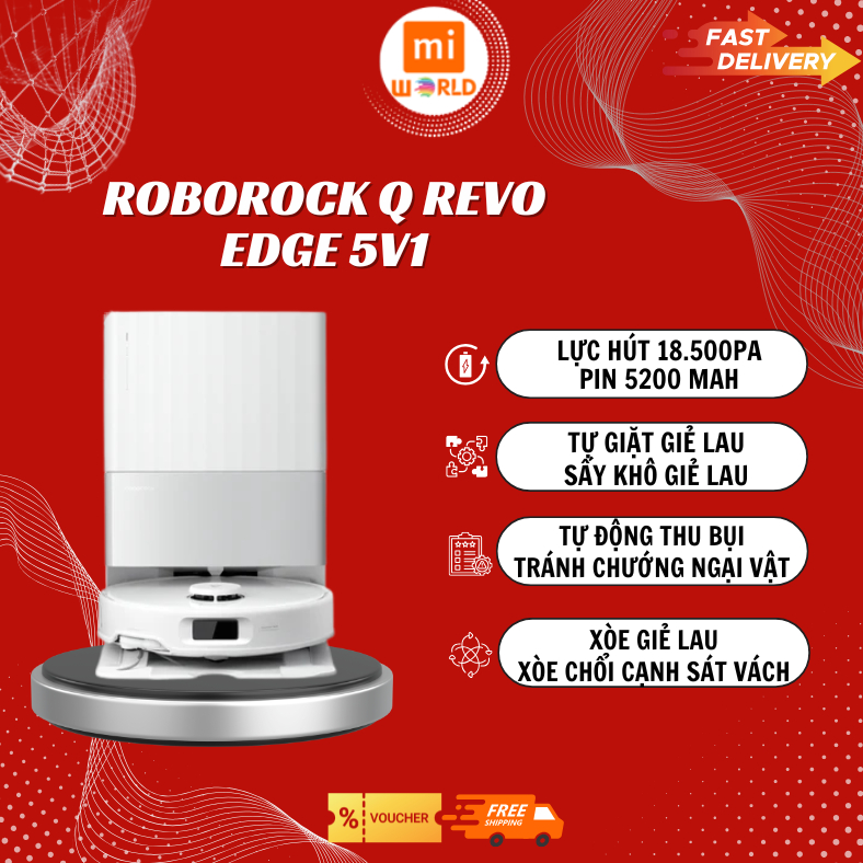 Robot hút bụi lau nhà thông minh Roborock Q Revo Edge 5V1 Bản Quốc Tế