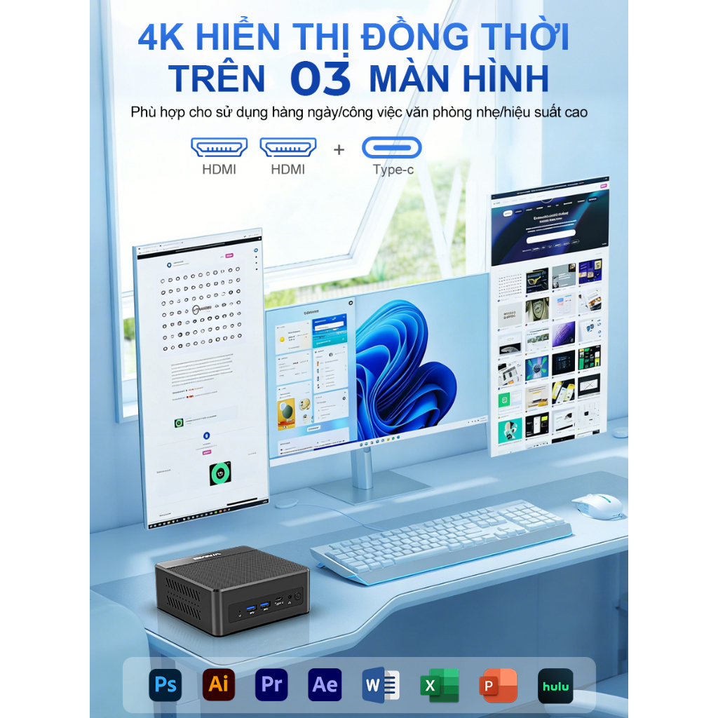 Mini PC M002 Intel Core i5 Gen 6 RAM 16GB SSD 256GB - Máy Tính Mini Nhỏ Gọn Windows 11 - Bảo hành 2 năm | BigBuy360 - bigbuy360.vn