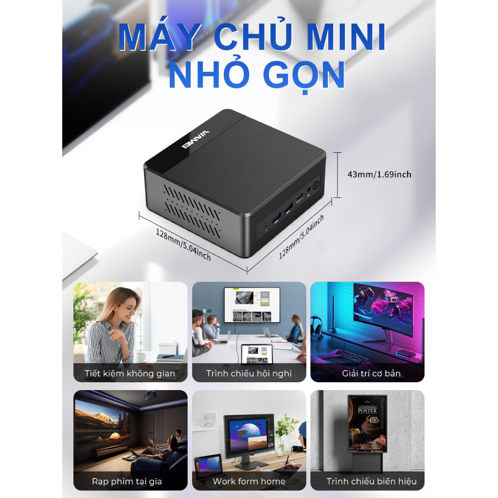Mini PC M002 Intel Core i5 Gen 6 RAM 16GB SSD 256GB - Máy Tính Mini Nhỏ Gọn Windows 11 - Bảo hành 2 năm | BigBuy360 - bigbuy360.vn