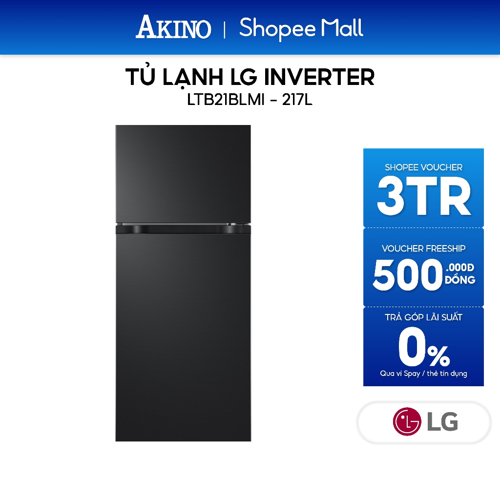 LTB21BLMI | Tủ lạnh LG Inverter 217 lít LTB21BLMI - Hàng Chính Hãng