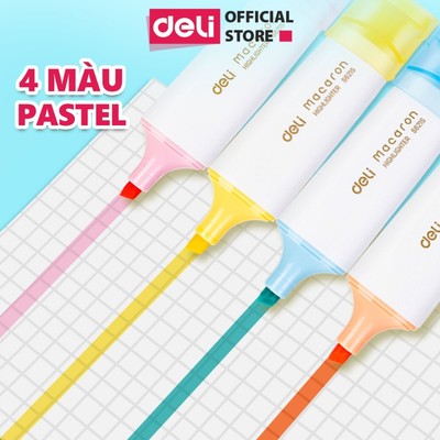 Bút highlight DELI đánh dấu nhớ dòng pastel mực đều nhanh khô cho văn phòng học sinh