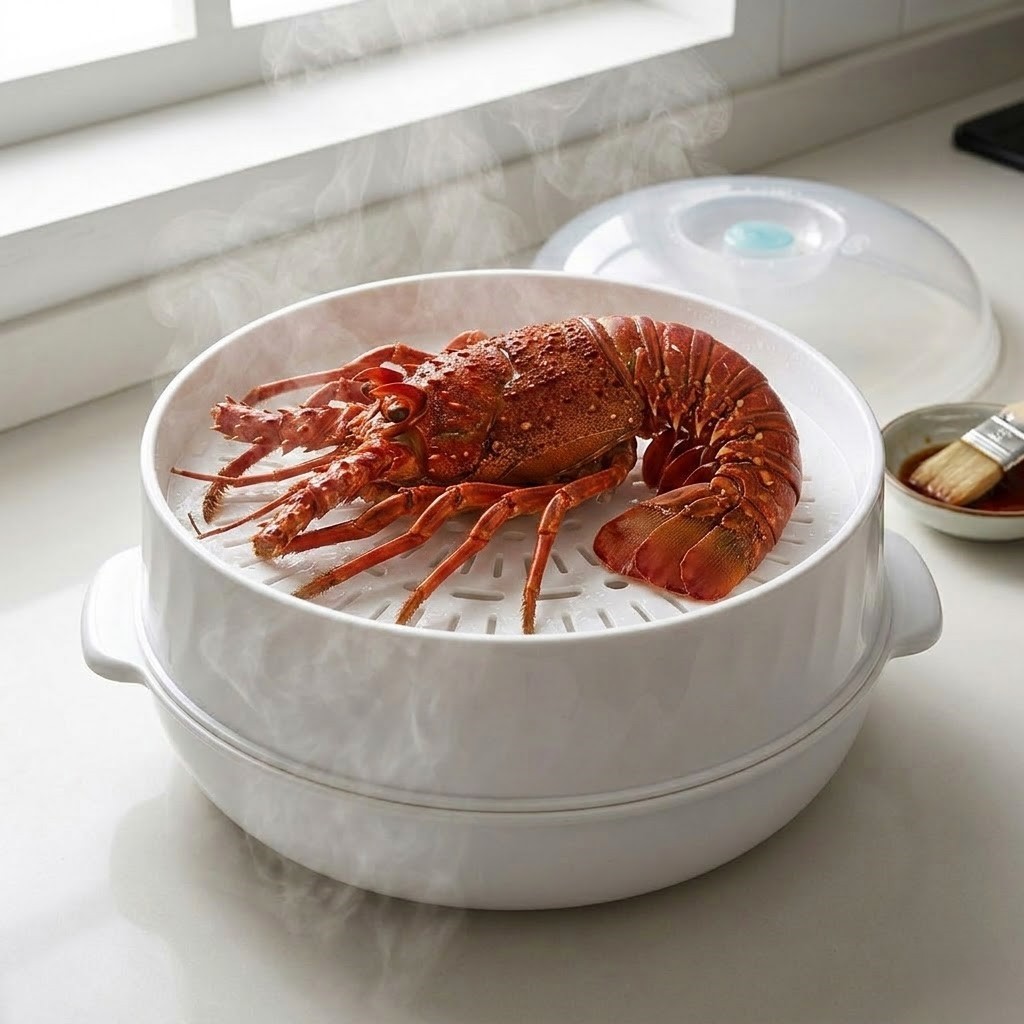 Bộ khay hấp thực phẩm dùng cho lò vi sóng tiện lợi, khay hấp 2 tầng nhựa PP cao cấp ĐỨC HUỲNH DN600