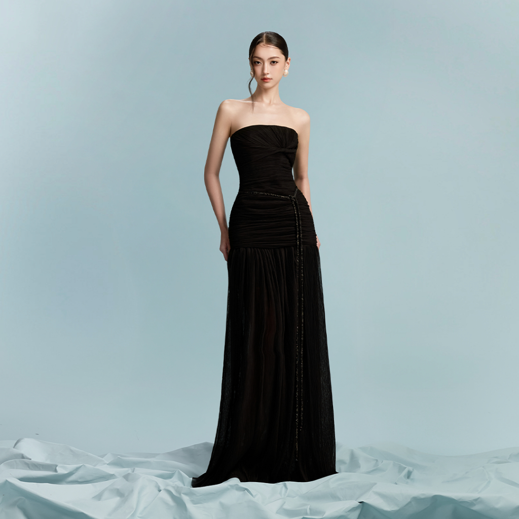 [BYDI DESIGN] SOMA DRESS - Đầm maxi đen cúp ngực cao cấp, Váy maxi dự tiệc sang trọng tôn dáng