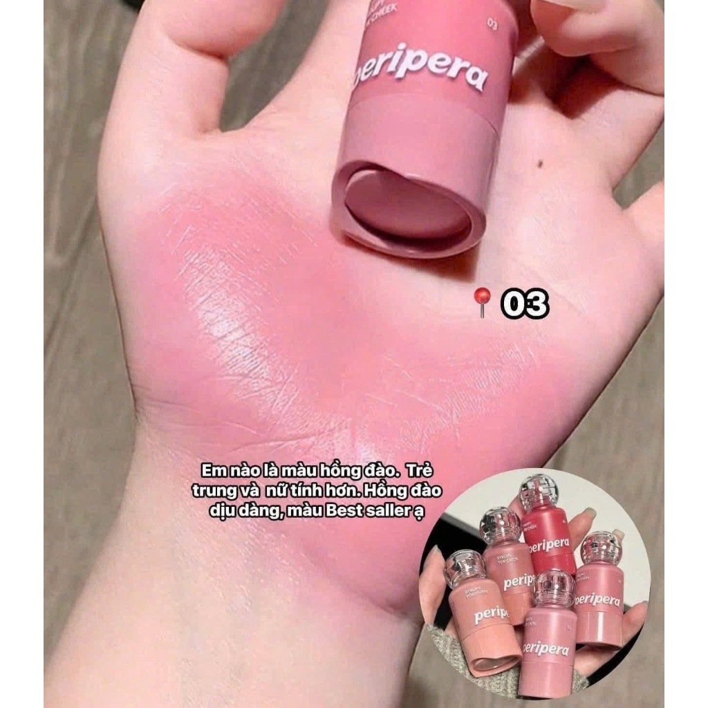 Má hồng dạng kem Peripera Syrupy Tok Cheek - 9g Màu 03