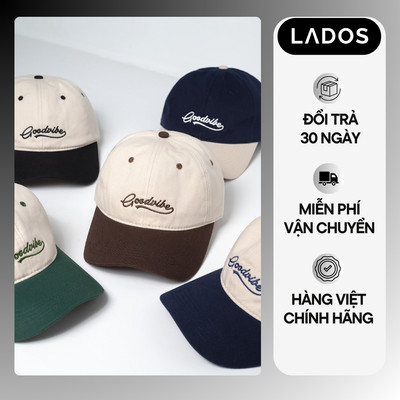 Mũ Lưỡi Trai, Nón Kết Good Vibe LADOS-3014 Chất Kaki Cotton Khóa Ẩn, Phong Cách Hàn Quốc Trẻ Trung