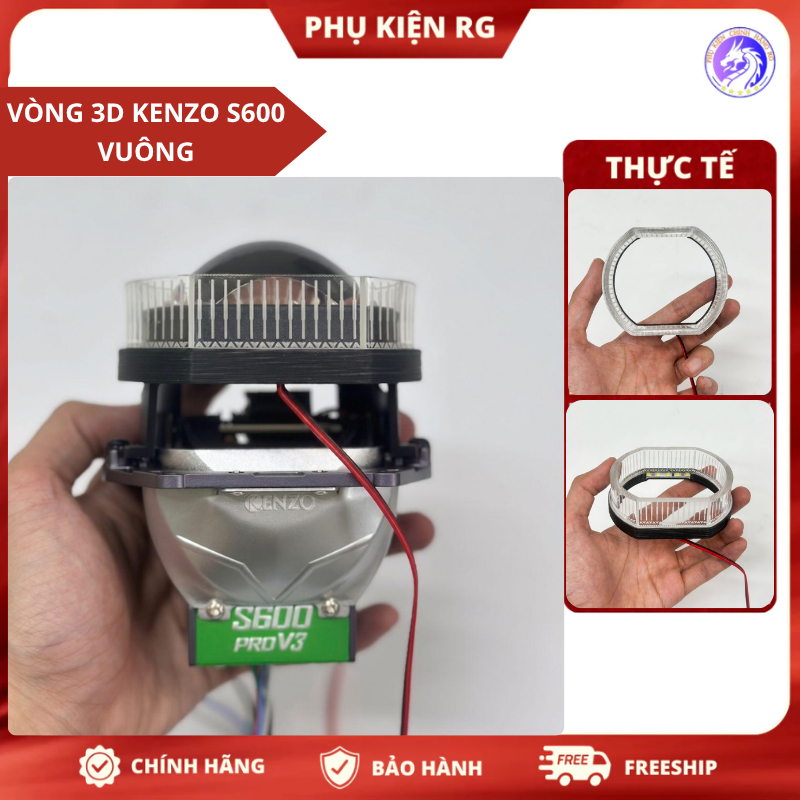 Vòng 3D 3.0 Inch Gắn Trang Trí Đèn Bi Cầu Kenzo S600 Pro / S700 Pro Lens Vuông (square)