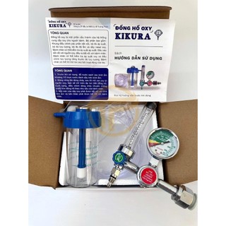 Đồng hồ oxy y tế Kikura dùng cho bình oxy 5L, 9L, 40L