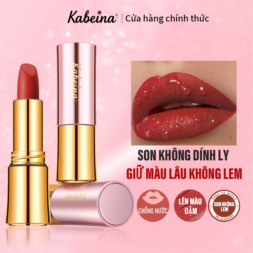 Kabeina Son Kem Lì Siêu Bền Màu 12H - Son Thỏi Lì Không Lem  Không Khô Môi