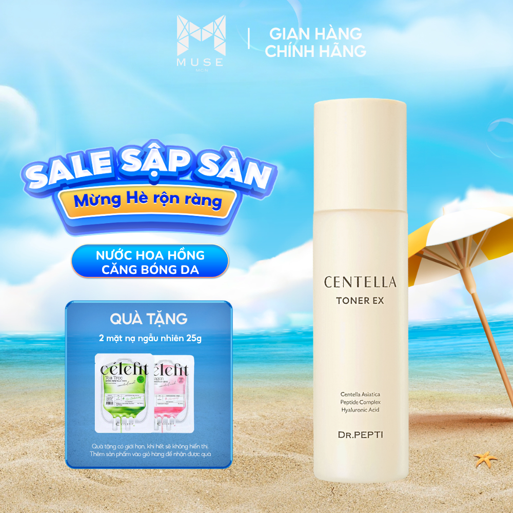 [MẪU MỚI] Nước Hoa Hồng Dưỡng Da Cấp Ẩm, Căng Bóng Dr.Pepti Centella Toner Ex 180ml