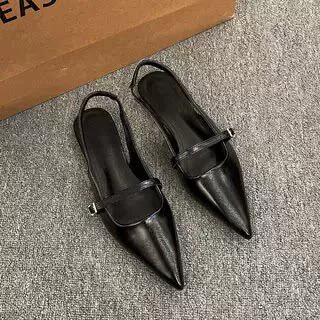 ( SD-0348) Giày Sandal Sục Mũi Nhọn WINDY Chất Da Bóng Quai Phối Ngang Basic Thanh Lịch Đế Bệt SD-0338 | BigBuy360 - bigbuy360.vn