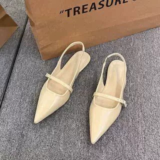 ( SD-0348) Giày Sandal Sục Mũi Nhọn WINDY Chất Da Bóng Quai Phối Ngang Basic Thanh Lịch Đế Bệt SD-0338 | BigBuy360 - bigbuy360.vn
