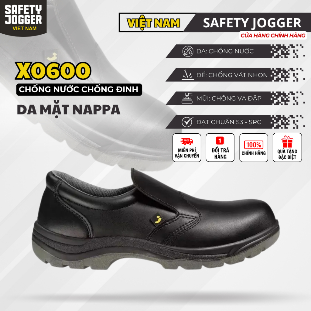 [SAFETY JOGGER] Giày Bảo Hộ Safety Jogger X0600 Chống Trơn Trượt Dầu Mỡ Chống Nước Chống Đinh Va Đập