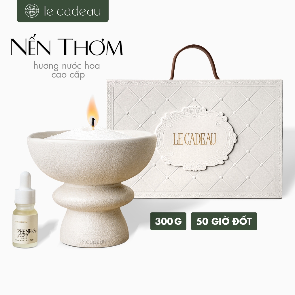 Quà tặng Nến Thơm cao cấp Le Cadeau - Giúp thư giãn dễ ngủ, khử mùi, không khói, quà sinh nhật