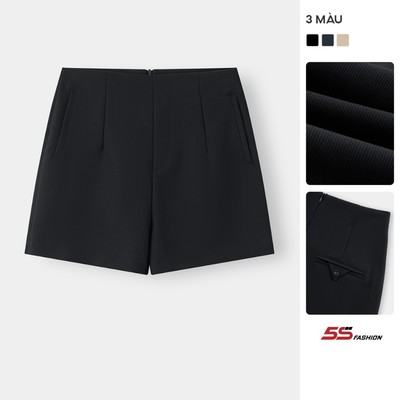 Quần Short Nữ 5S FASHION Cạp Khóa, Xếp Ly Nhẹ Thanh Lịch, Nữ Tính W0QSA26004