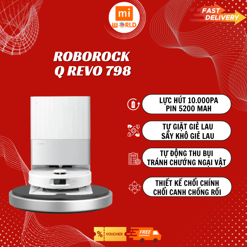 Robot hút bụi lau nhà Roborock QR 798 – Bản Quốc Tế Hàng Chính Hãng