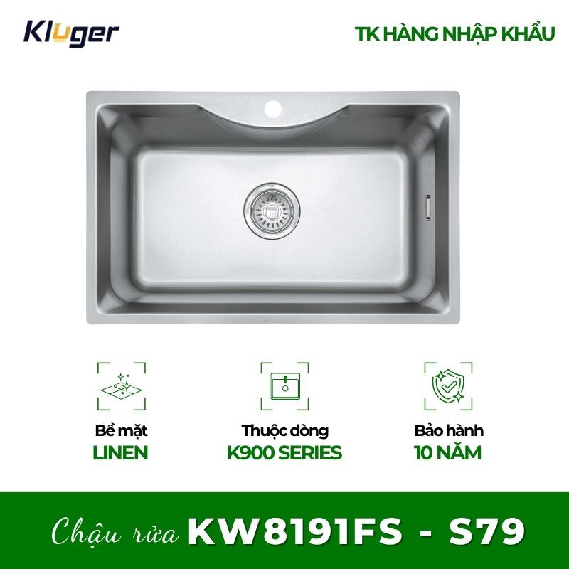 Chậu rửa chén Kluger KW8191FS - S79 Giải Pháp Rửa Chén Không Ồn Cho Căn Hộ Hiện Đại