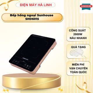 Bếp hồng ngoại cảm ứng Sunhouse SHD6015 - Tặng kèm vỉ nướng, Bảo hành 12 tháng