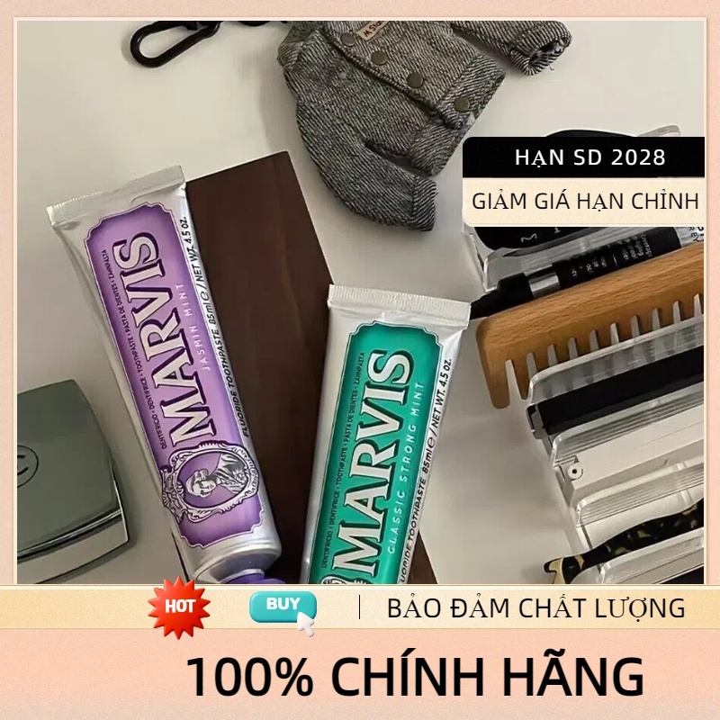 Kem Đánh Răng Marvis Whitening Mint 85ml Trắng Răng Hiệu Quả marvis toothpaste Làm trắng răng