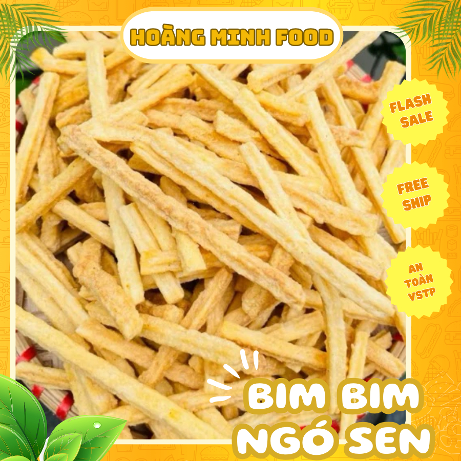 Bim bim khoai tây hương ngó sen, snack khoai tây ngó sen thơm ngon giòn tan, đồ ăn vặt cổng trường