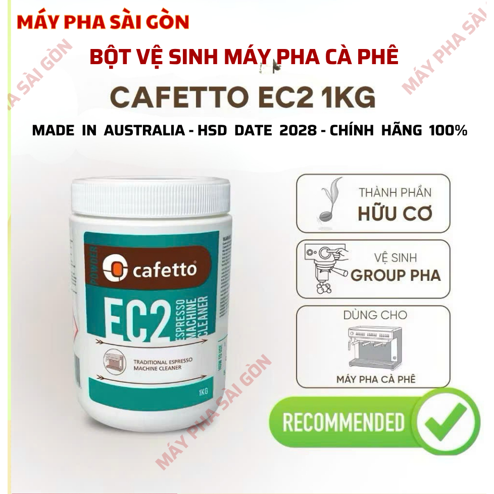 Bột Vệ Sinh Máy Pha Cà Phê  Cafetto EC2 1kg - Made Australia Hạn Dùng 2028 Espresso Machine Cleaning