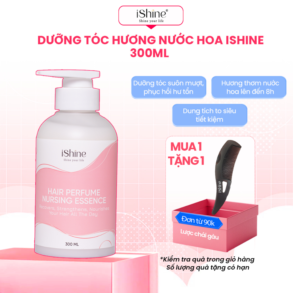 Tinh chất dưỡng tóc phục hồi tóc không xả lại với nước hương nước hoa iShine 300ml