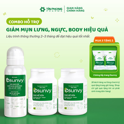Xịt mụn lưng Esunvy Giúp Sạch Mụn, Hết Thâm, Mờ Sẹo Phù Hợp Với Mọi Loại Da chai 80ml