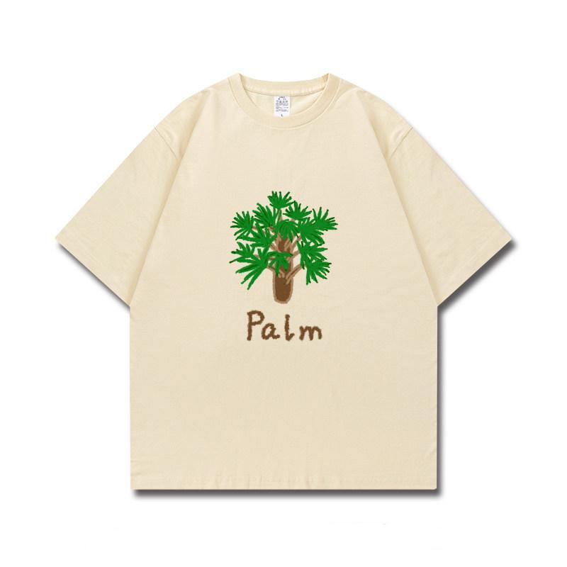 Đáng Yêu Tee Áo thun nam palm tree graffiti cá tính – form rộng cotton mềm