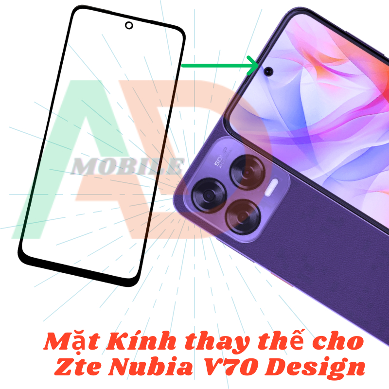 AD mặt kính ZTE Nubia V70 Design, kính dùng ép cho ZTE Nubia V70 Design