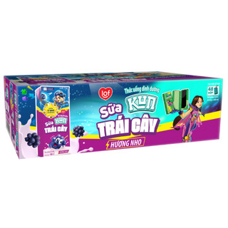 Thùng 48 Hộp Sữa Trái Cây Hương Nho KUN 180ml/hộp(có thẻ)