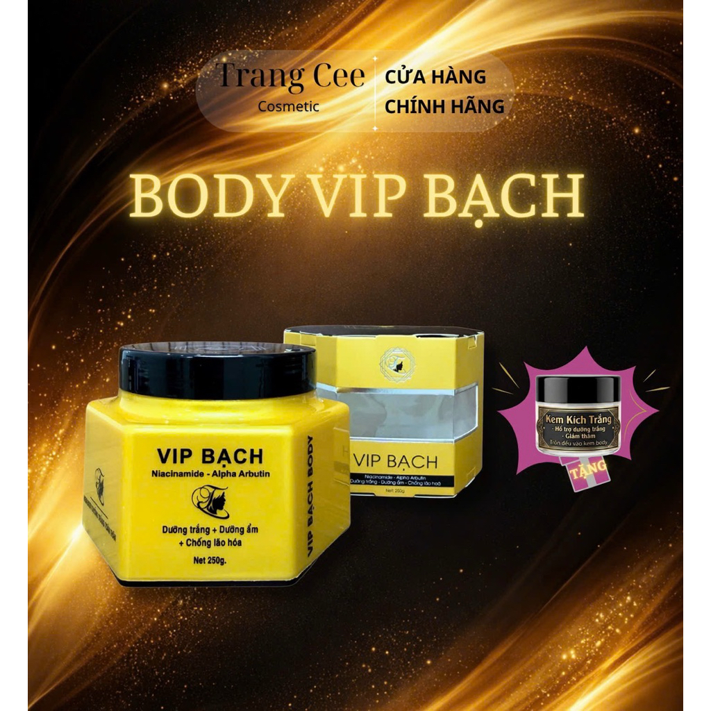 KEM BODY VIP BẠCH DƯỠNG TRẮNG ,SÁNG,MỊN NÂNG TONE DA Tặng kèm quà kích trắng