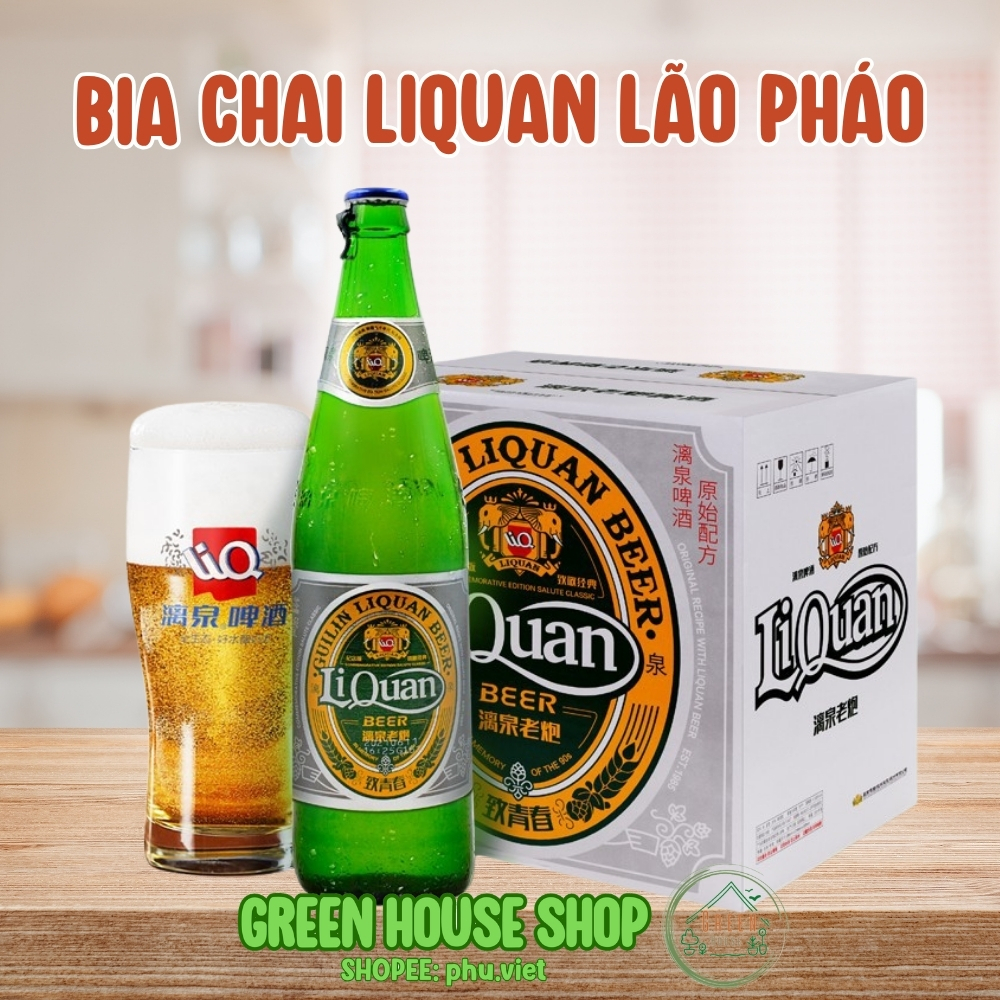 Thùng 12 Chai 580ml Bia LIQUAN Lão Pháo Nội Địa Trung Quốc