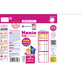 Thùng 48 Hộp Sữa Bột Pha Sẵn HANIE KID Nutricare Bé Suy Dinh Dưỡng Biếng Ăn Thấp Còi Từ 1 Tuổi