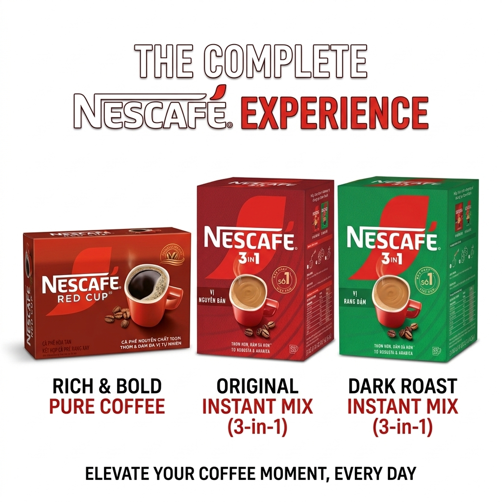 (+sữa đặc) Nescafé Redcup 200g – Ly cà phê khơi dậy cảm hứng mỗi sáng ☕✨