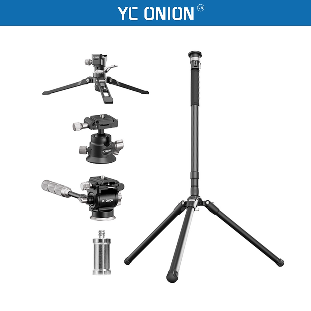 YC Onion Tako Nano Carbon Fiber Chân máy đơn thao tác nhanh bản Full Kit