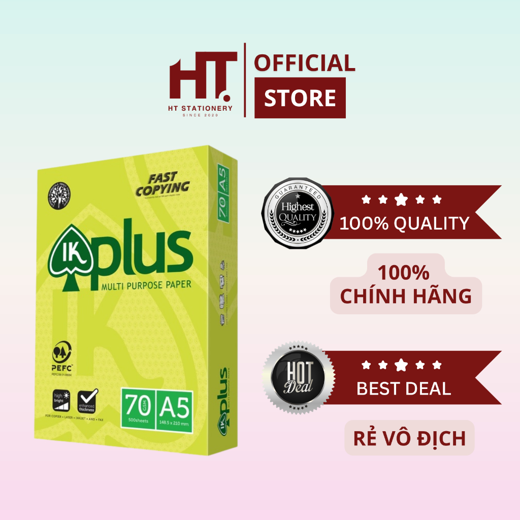 [HT STATION x IK PLUS] Giấy in A5 500 tờ IK Plus chất lượng cao