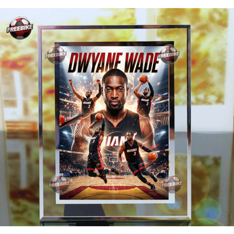 KHUNG POSTER DWYANE WADE BẰNG KÍNH PHA LÊ CAO CẤP MẪU 1