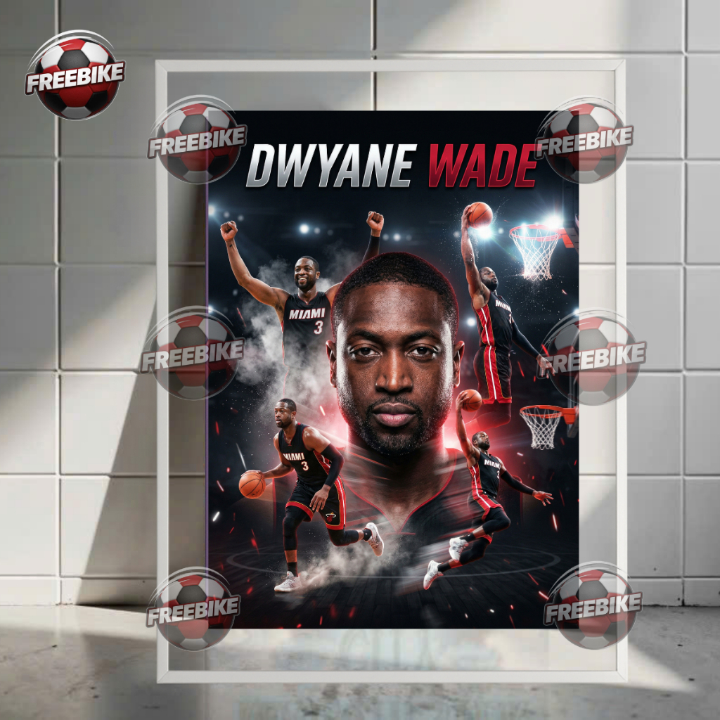POSTER DWYANE WADE KHUNG BẰNG KÍNH PHA LÊ CAO CẤP MẪU 2