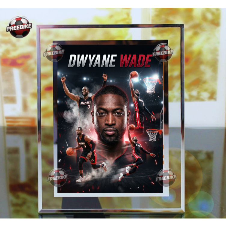 KHUNG POSTER DWYANE WADE BẰNG KÍNH PHA LÊ CAO CẤP MẪU 2
