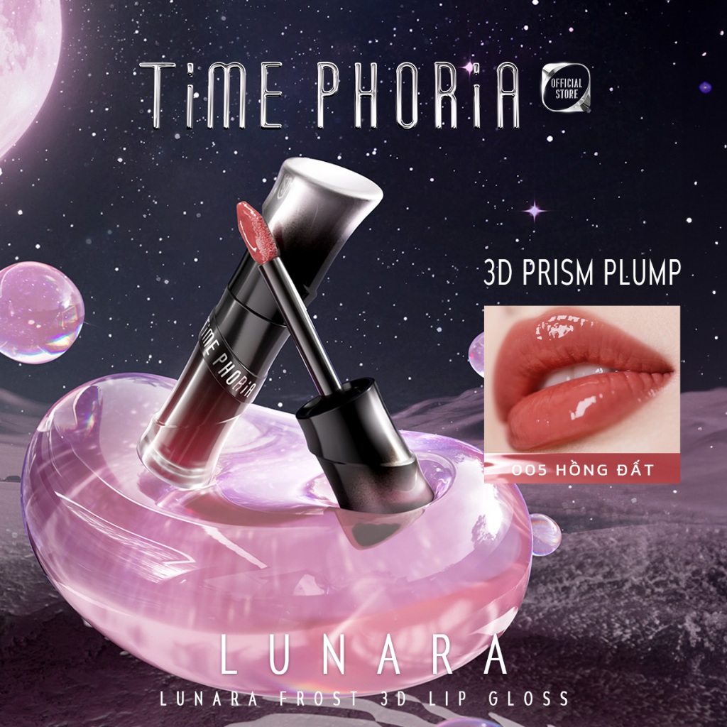 【new】Son bóng nhẹ môi căng mọng TIME PHORIA giữ ẩm tốt bóng mướt lên màu chuẩn tự nhiên