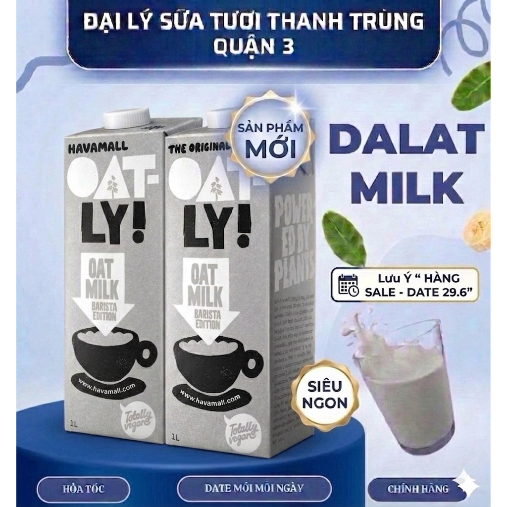 SET 2 HỘP -SỮA YẾN MẠCH OATLY -OATLY 1L -2 HỘP date 28.6