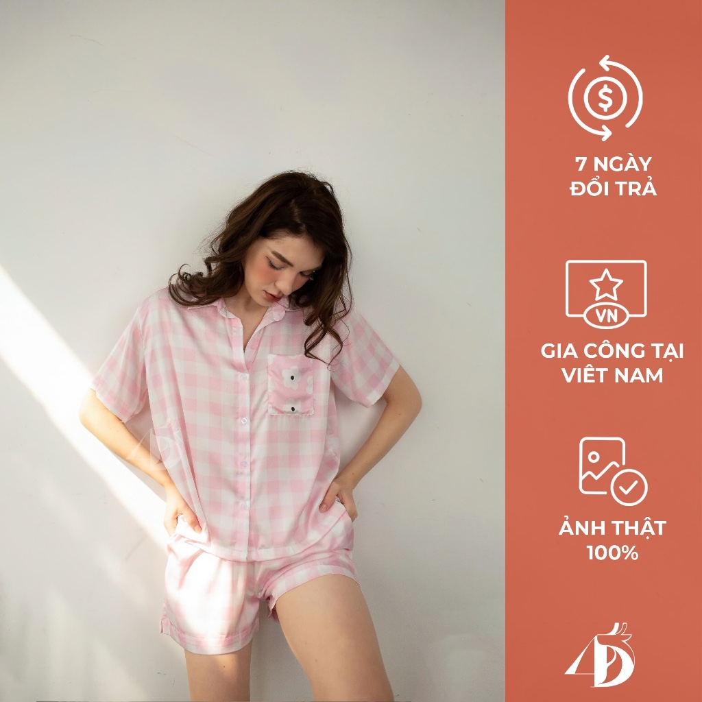 Pyjamas lụa in phối màu thiết kế cao cấp 4DEARS
