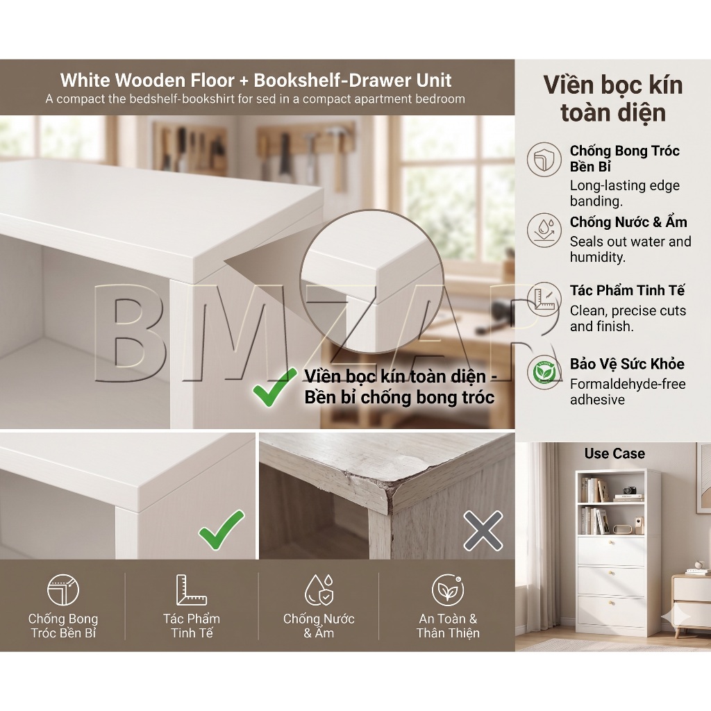 BM Kệ sách đứng siêu hẹp 50cm, tủ để đồ đa năng tiết kiệm tối đa không gian cho phòng trọ nhỏ gọn | BigBuy360 - bigbuy360.vn