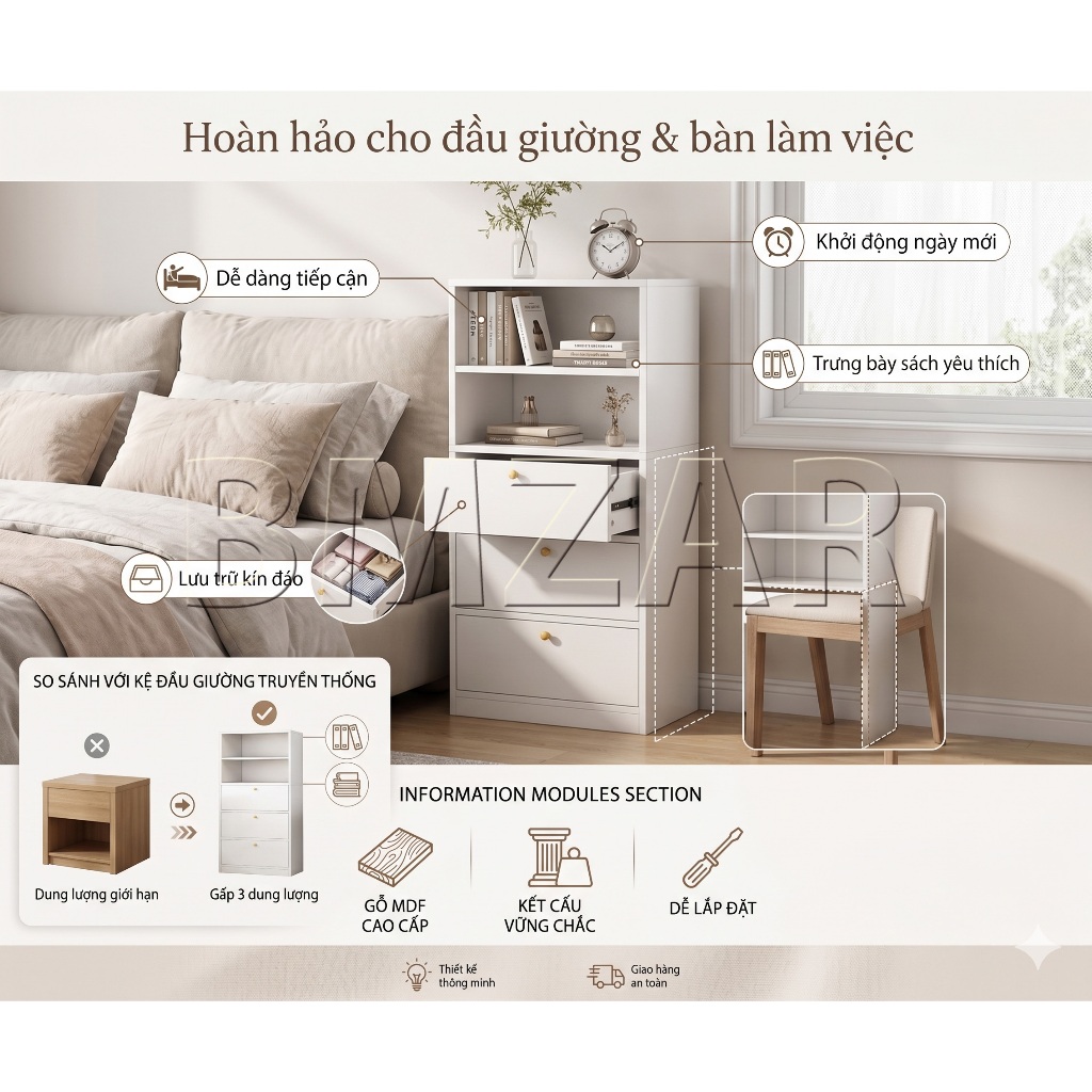 BM Kệ sách đứng siêu hẹp 50cm, tủ để đồ đa năng tiết kiệm tối đa không gian cho phòng trọ nhỏ gọn | BigBuy360 - bigbuy360.vn