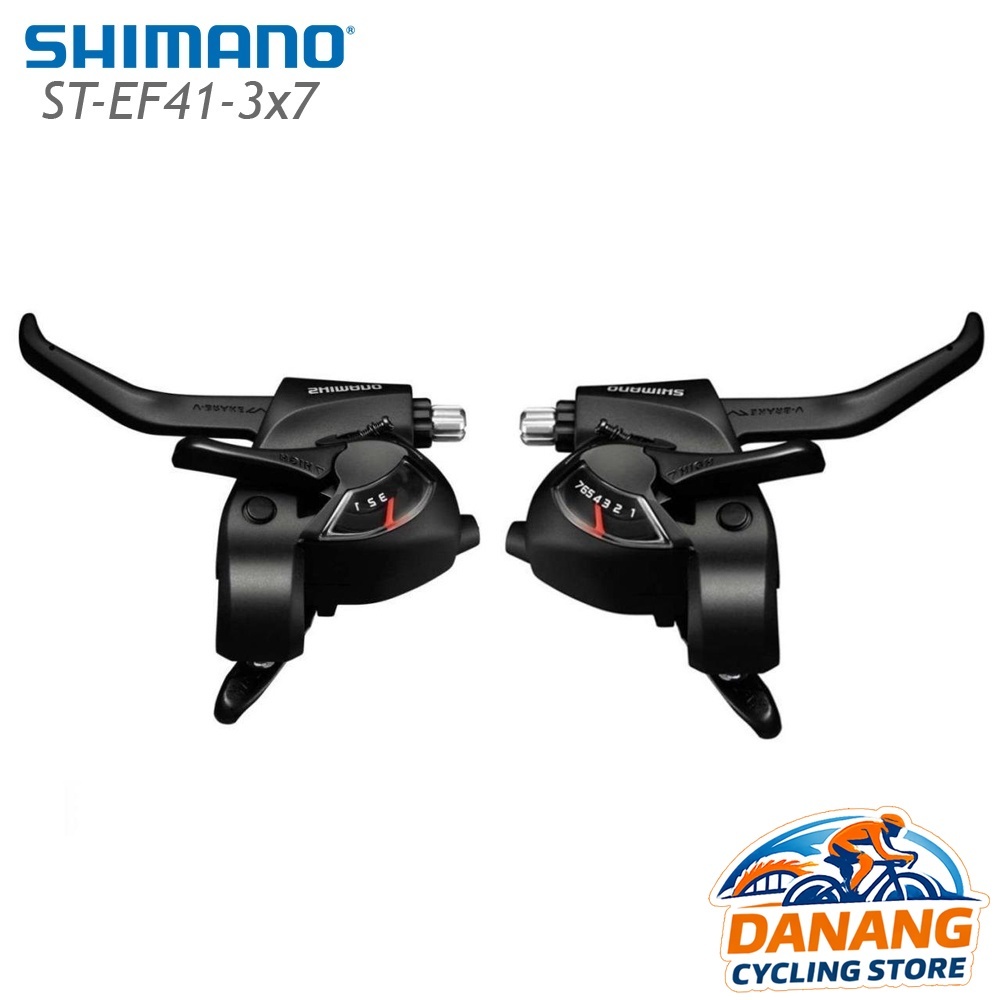 Tay Đề Bấm Xả Xe Đạp SHIMANO ST EF41 3x7 Tốc Độ – Tay Phanh Tích Hợp, Chính Hãng, Không Hộp