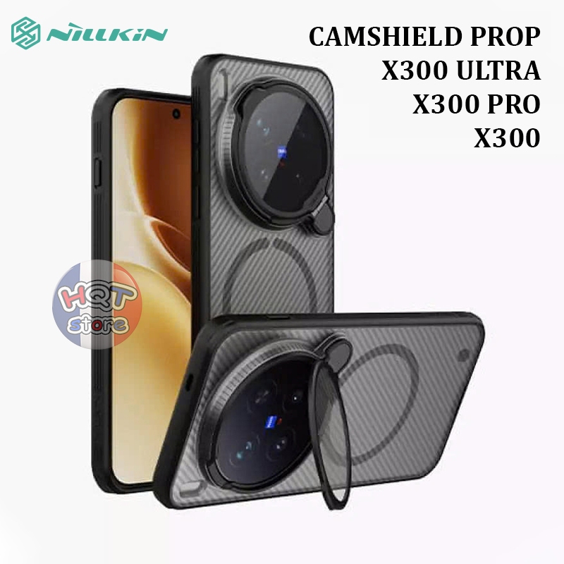 Ốp lưng Nillkin CamShield Prop Magnetic Case Vivo X300 Ultra / X300 Pro / X300 tích hợp giá đỡ che c